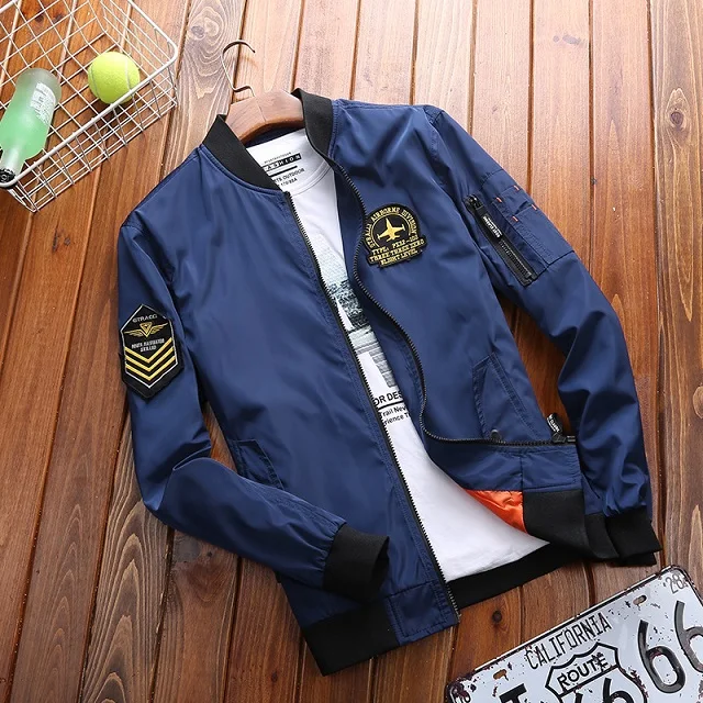 AFS JEEP брендовая одежда мужская весенне-осенняя куртка и пальто Военный стиль бомбер летные куртки 95 - Цвет: BLUE