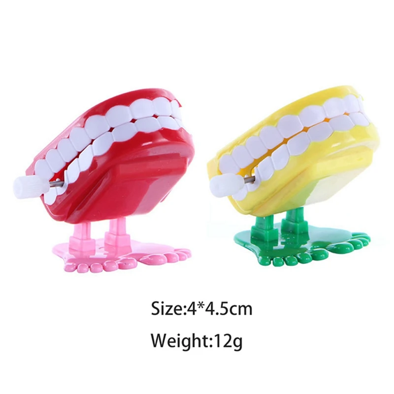 1pc Clockwork Wind Up Toy Walking Teeth toys Denture Chattering Funny Teeth Rose Vintage Educational Toys for Children gifts