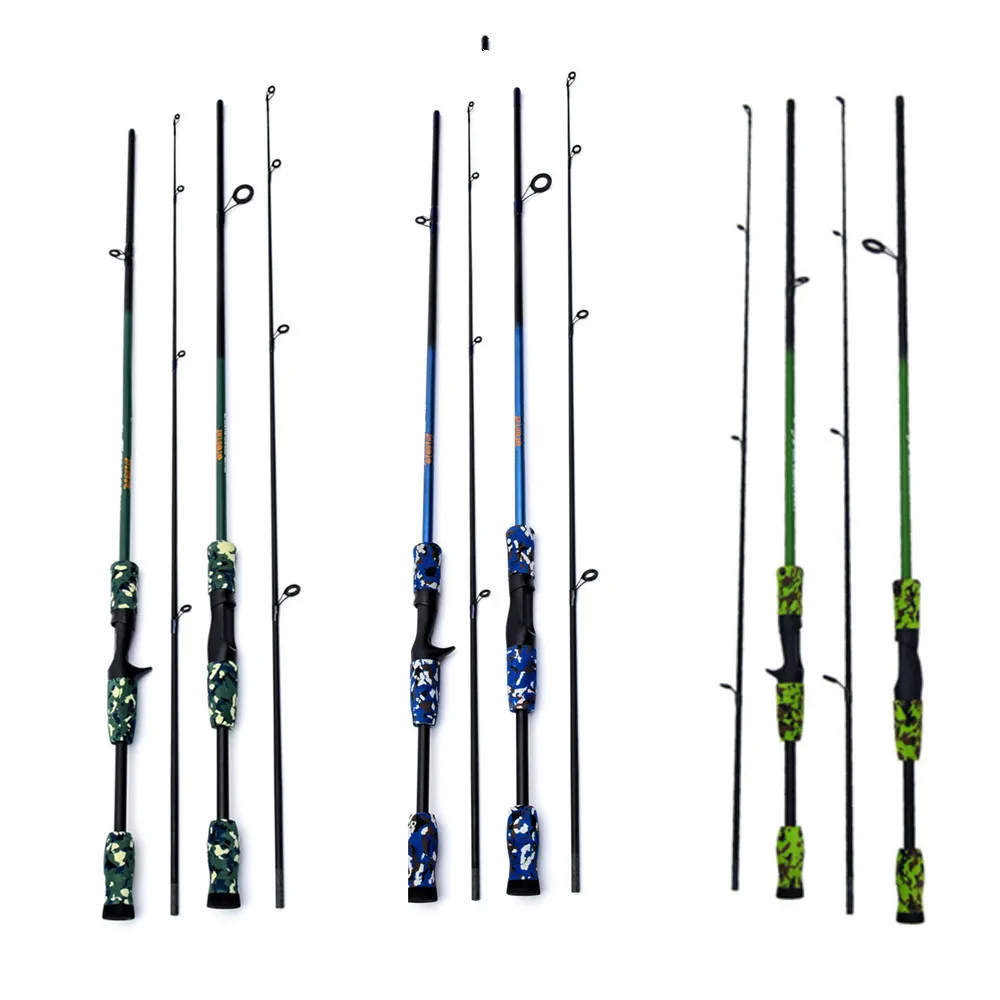 

New Design 3 Colors Camouflage 2 Sec 1.72M 1/8-3/4oz Lure Weight Carbon Fiber Lure Baitcasting Spinning Fishing Rod Gift for man