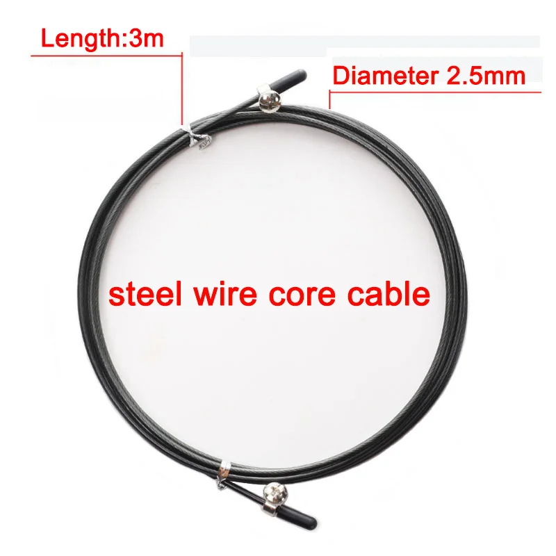 3 м Профессиональная Скакалка с длинным подшипником, Скакалка с алюминиевыми ручками для взрослых, занятий спортом, боксом, фитнесом, тренировкой, Кроссфит - Цвет: Wire rope