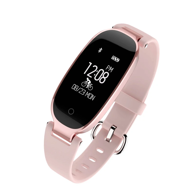 FocuSmart S3 женские умные браслеты фитнес-трекер монитор сердечного ритма фитнес-браслет подарок леди для IOS Android телефон - Цвет: Rose Gold
