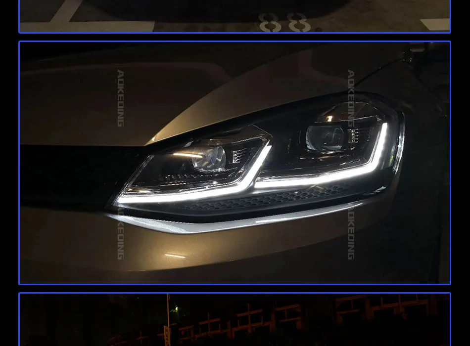 АКД автомобилей Стайлинг фар для VW Golk7 Golf 7 MK7 обновление до 7,5 фары светодиодные ходовые огни Би-ксенона луча противотуманных фар ангельские