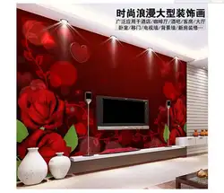 3d обои на заказ 3d настенные фрески обои красные розы фоне стены обои