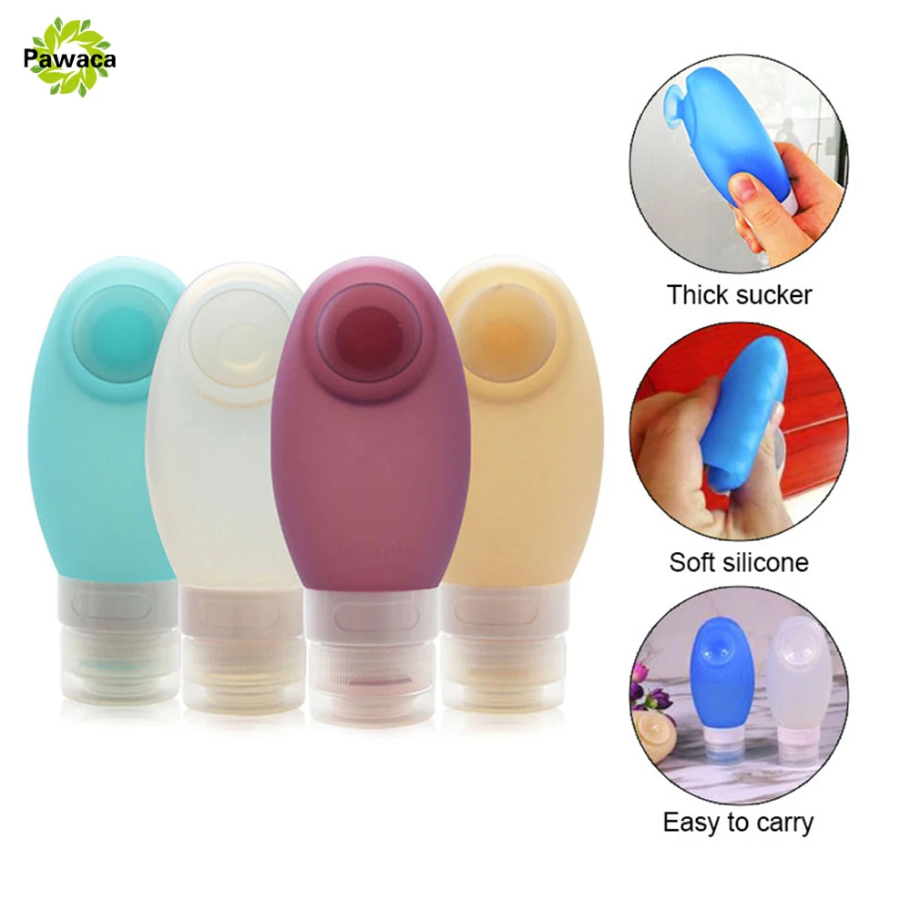 

4Pcs/Set Travel Refillable Bottles Silicone Skin Care Lotion Shampoo Gel Squeeze Bottle 100ml Tube Containers Squeeze Kits