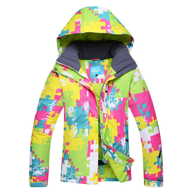 Красочные Для женщин Теплая Лыжная куртка Открытый Восхождение Снег Охота Лыжный Спорт Пальто Водонепроницаемый куртка