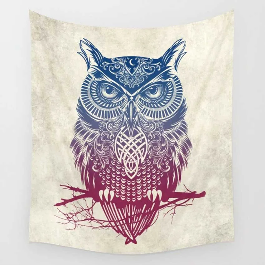 

CAMMITEVER Feather Indian Wall Tapisserie Owl Deer Decor Beach Towel Tapestry Wall Hanging Forest Home Yoga Mat Color Bedspread