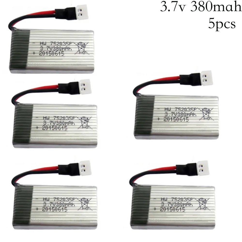 3,7 V 380mAh 25C RC Квадрокоптер 752035 Lipo аккумулятор для Hubsan X4 H107 H31 KY101 3,7 v 380 mah lipo аккумулятор для Hubsan X4 H107