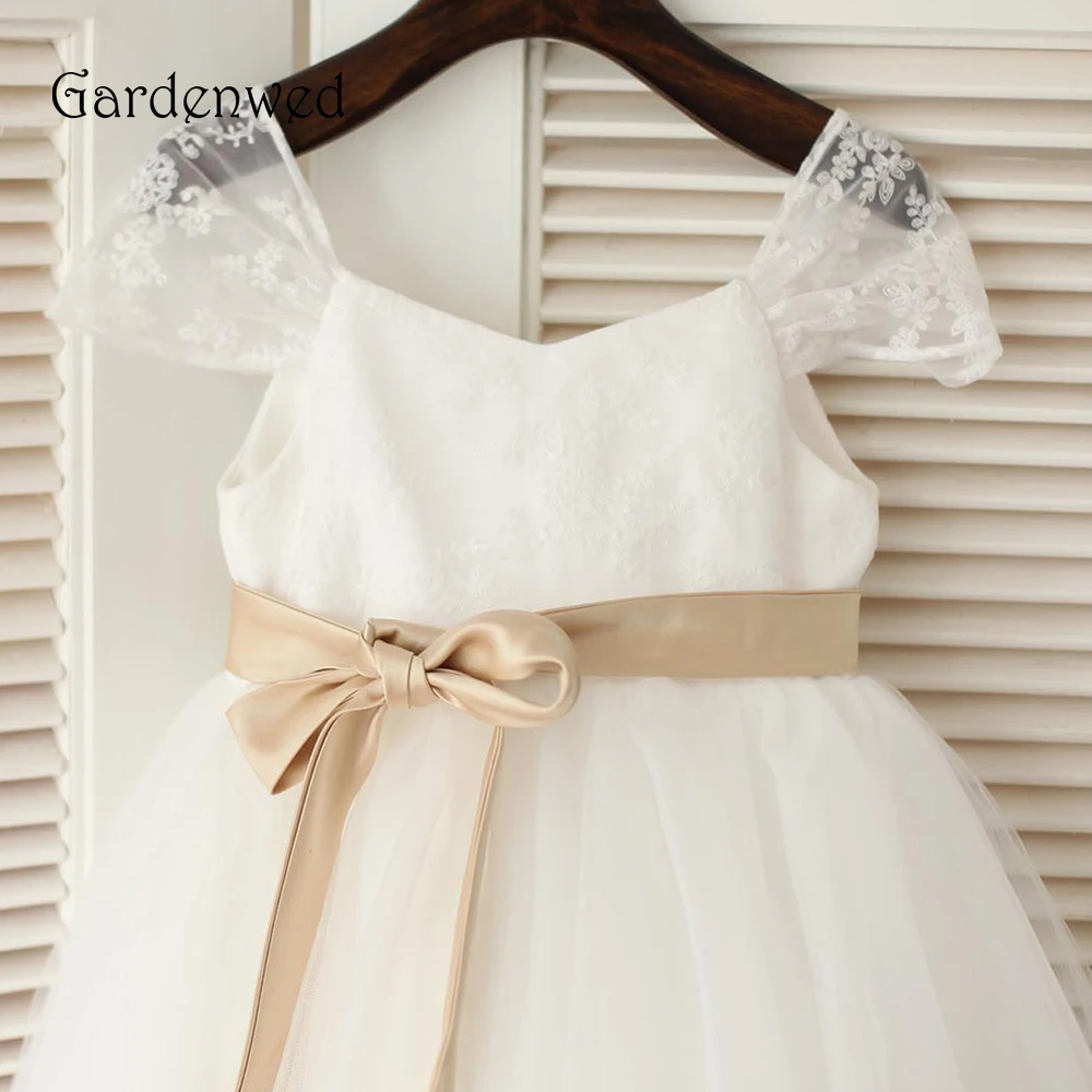 Gardenwed/2019 платья для первого причастия для девочек, vestidos de comunion, кружевные фатиновые пышные платья для девочек