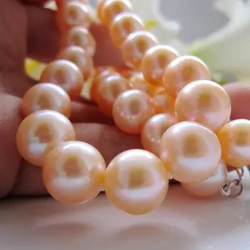 

Women Gift word real Pale gold 10-11mm circle to freshwaterpearl Necklace top grade genuine quality comparab necklace
