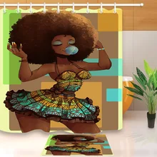 LB африканская американская Женская Шторки для душа с принтом Африканка занавеска для ванной комнаты s для ванной ванны домашний декор 180*180 см водонепроницаемая ткань