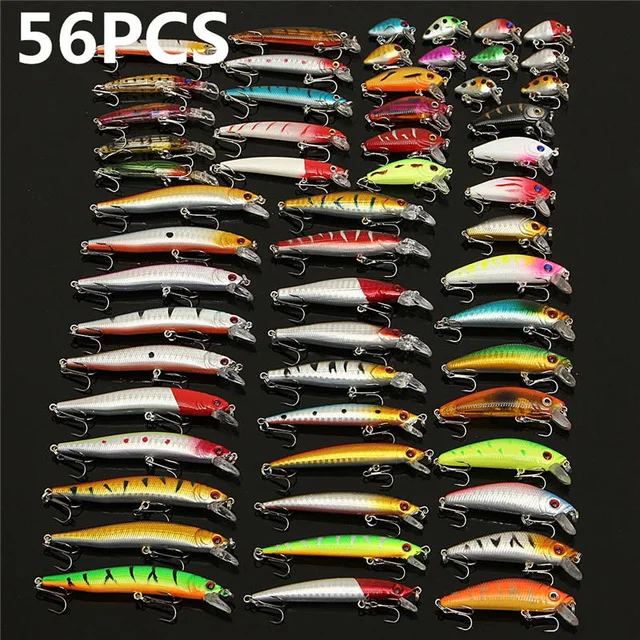 56 قطعة/الوحدة تعالى مختلط الصيد إغراء الطعم مجموعة المتذبذب Crankbaits Swimbait أسماك الطعوم الثابت Spiners الكارب الصيد معالجة 56 قطعة/الوحدة تعالى مختلط الصيد إغراء الطعم مجموعة المتذبذب Crankbaits Swimbait أسماك الطعوم الثابت Spiners الكارب الصيد معالجة