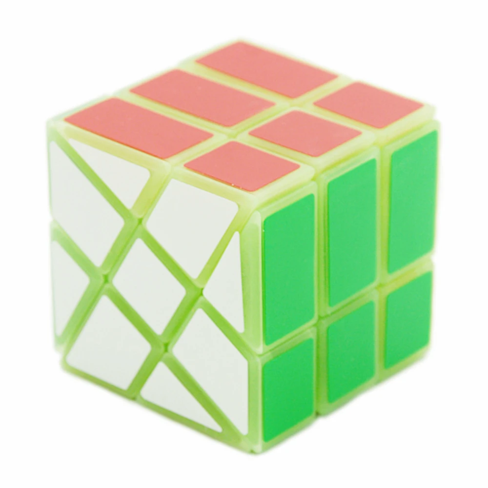 Babelemi Luminous Pinwheel Wind Fire Wheels 3x3x3 Speed Fisher Magic Cube Puzzle Skew Cubes Children Kids Educational Toys qiyi mofangge jelly colour 3x3x3 wind fire wheel magic cube skew puzzle cubes children kids educational toys christmas gift