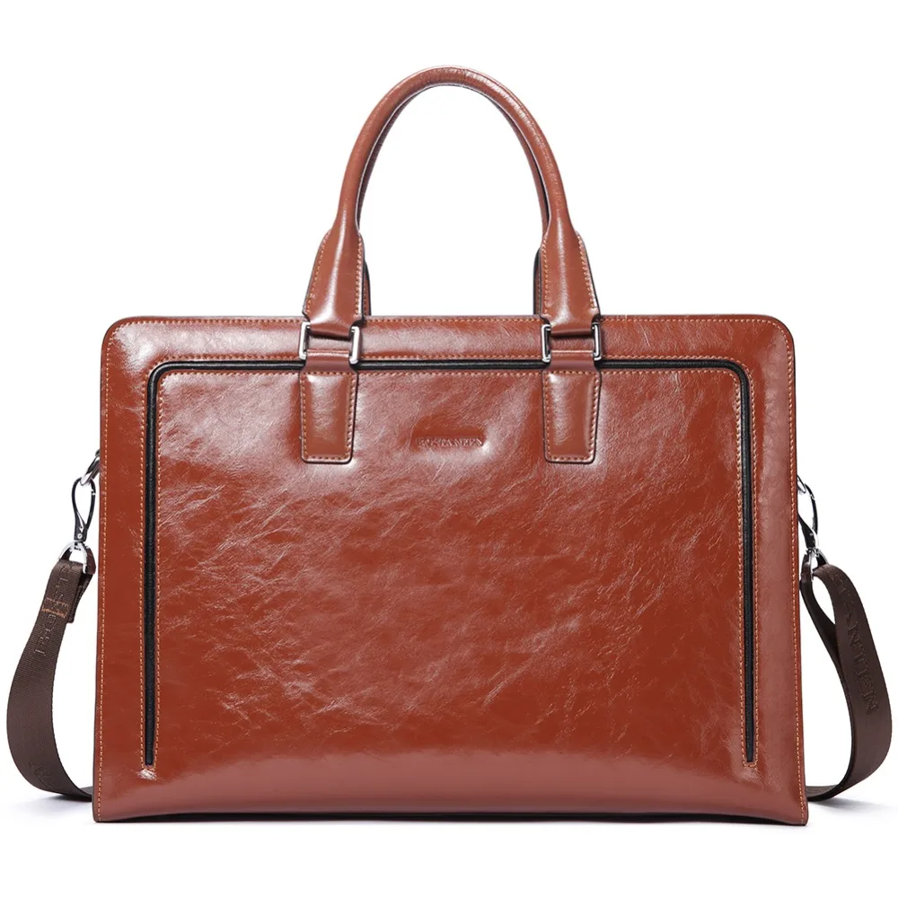 Men Women Real Vintage Leather Tote Messenger Shoulder Laptop Bag Briefcase