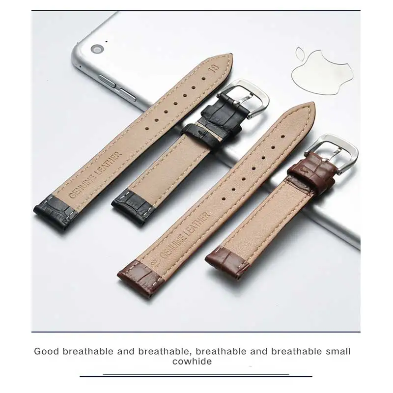 Watch with genuine leather slub leather strap watch, female color strap, pin buckle, single item, watch accessories. Watch with genuine leather slub leather strap watch, female color strap, pin buckle, single item, watch accessories.