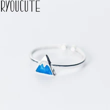 Богемное винтажное 925 пробы Серебряное треугольное кольцо для женщин модное массивное ювелирное регулируемое кольцо на палец подарки для девочек