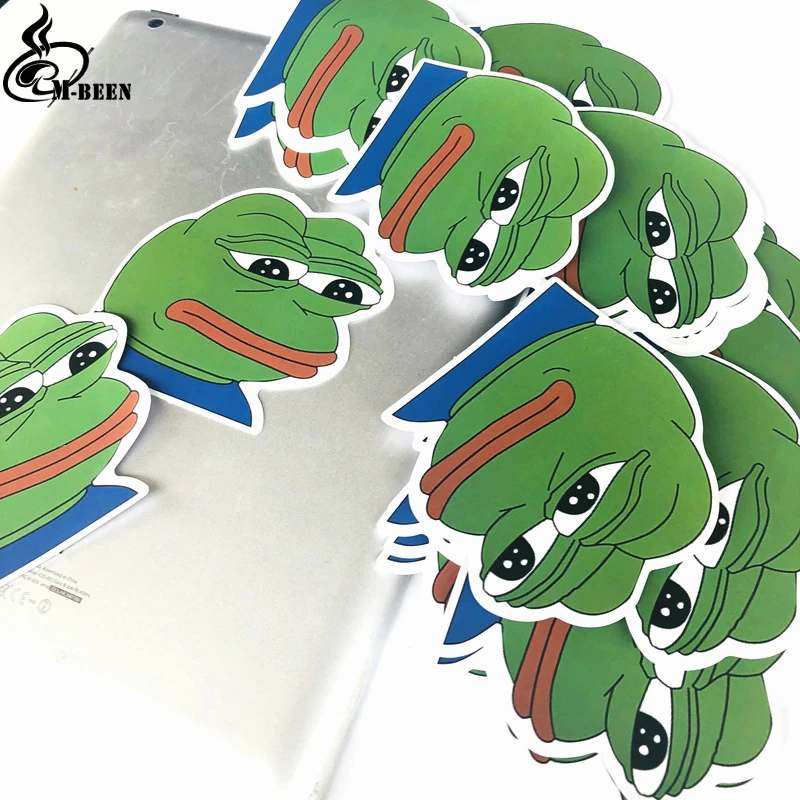 25 шт./лот, записная книжка Sad Pepe the Frog, холодильник, скейтборд, чехол на колесиках, наклейки на рюкзак, столы, водонепроницаемые, ПВХ, автомобильные наклейки