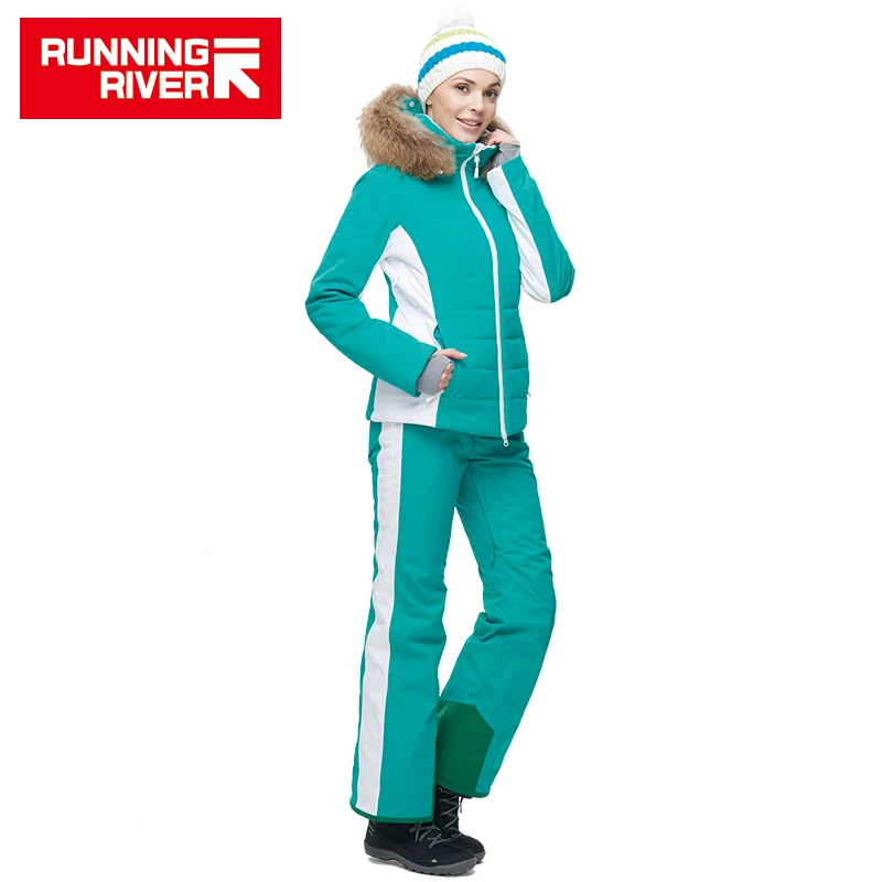 Marca de Alta Jaqueta de Esqui de Inverno Quente com Capuz Esportivas ao ar Terno de Esqui Correndo Mulheres Qualidade Jaquetas Livre Profissional N6410o6430 Rio