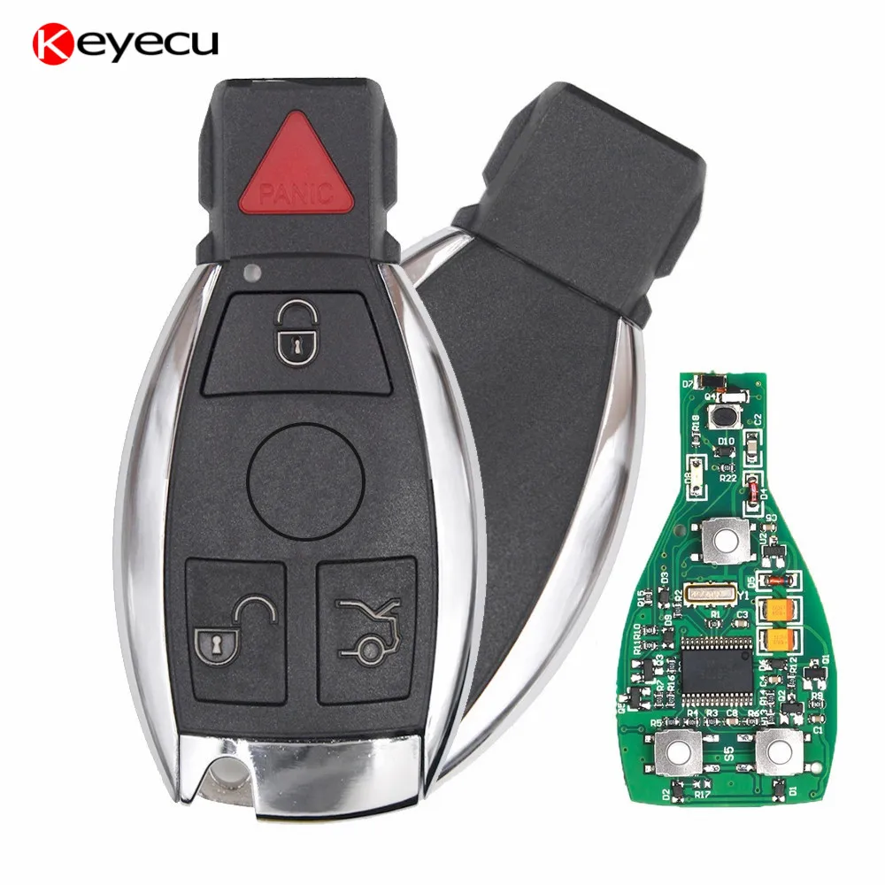 Keyecu 4 Buttons 315MHz 433MHz Smart Remote Key for Mercedes Benz Support NEC And BGA 2000