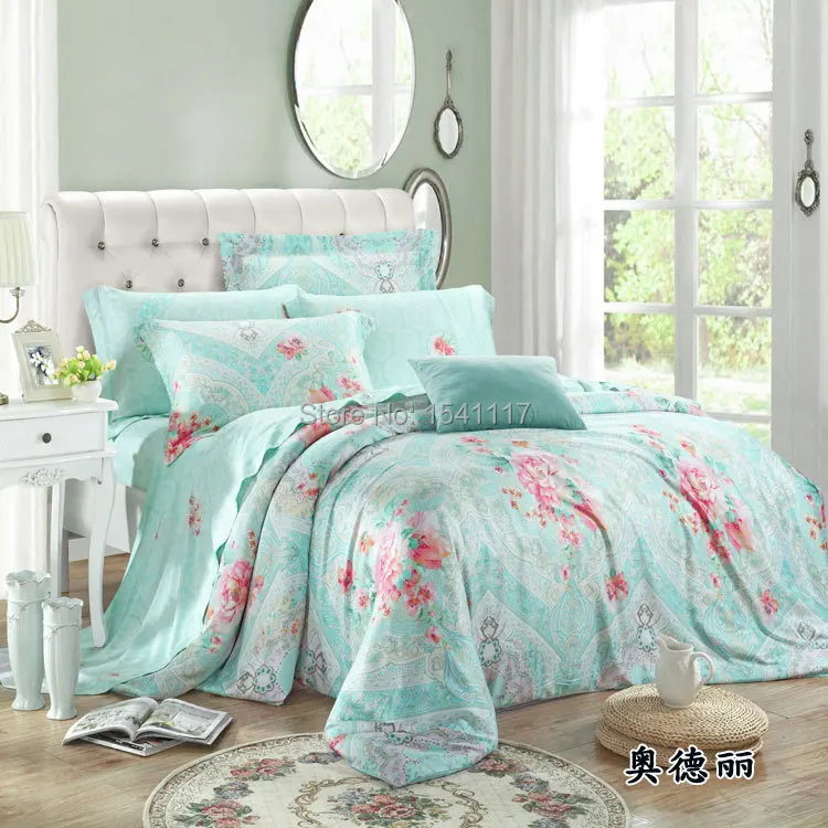 4 Piece Youthful Cherry Blossom Bedding Set Girls Romantic
