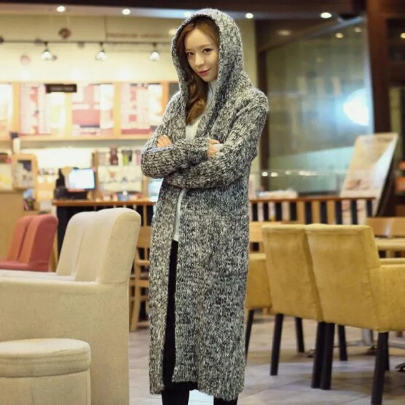 Best Price Winter Fashion Womens Hooded Cardigan Full Length Knitwear Long Coat Jacket Female New Fashion Cotton Sweater Free Size Best Price Winter Fashion Womens Hooded Cardigan Full Length Knitwear Long Coat Jacket Female New Fashion Cotton Sweater Free Size