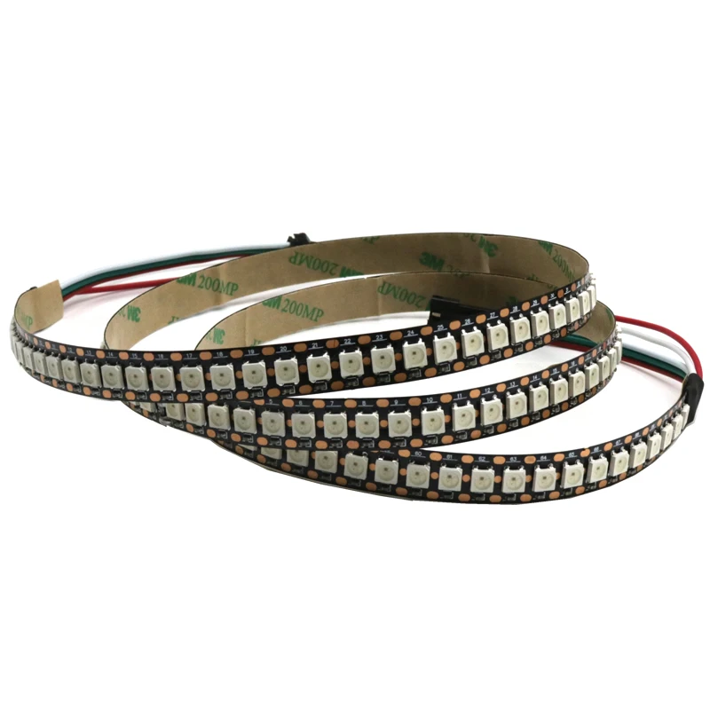 

Black PCB 144 led/M 5050 RGB LED Strip Light WS2812B ws2812 2812 WS2812 IC Digital Dream Color DC 5V LED Strip