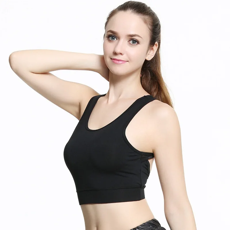 Women Open back Sport Bra Yoga Running High Strength Nylon Patchwork