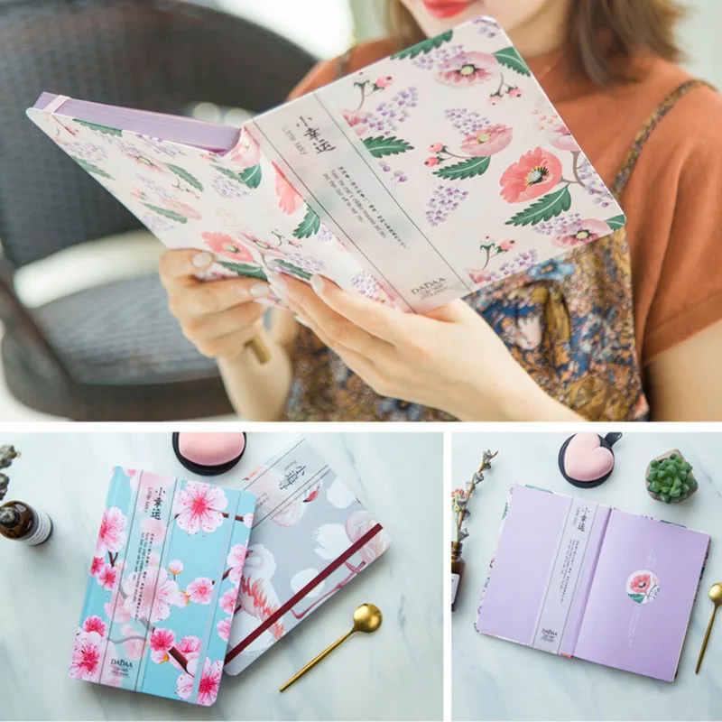 

Korean Style A5 Notebook Floral Planner Organizer Schedule Notepad Personal Diary Book Journal Gifts Office School Supplies