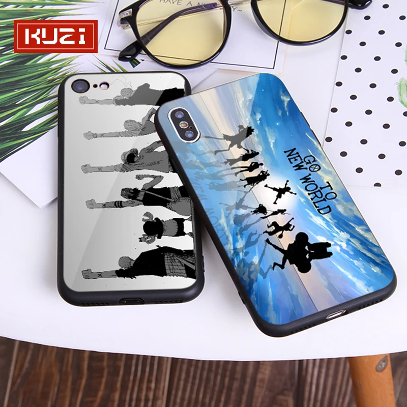 

KUZI ONE PIECE For iphone 7 XS MAX Case Soft Cover For iphone 6 6S 7 8 Plus iphone X XR Half Wrapped Case Phone Bag Case