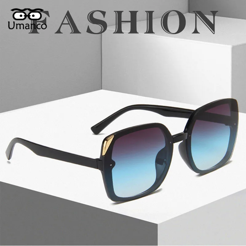 

Umanco 2019 New Luxury Fashion Square Sunglasses For Women Men PC Frame PC Lens Designer Brand Beach Travel Accessories Gifts