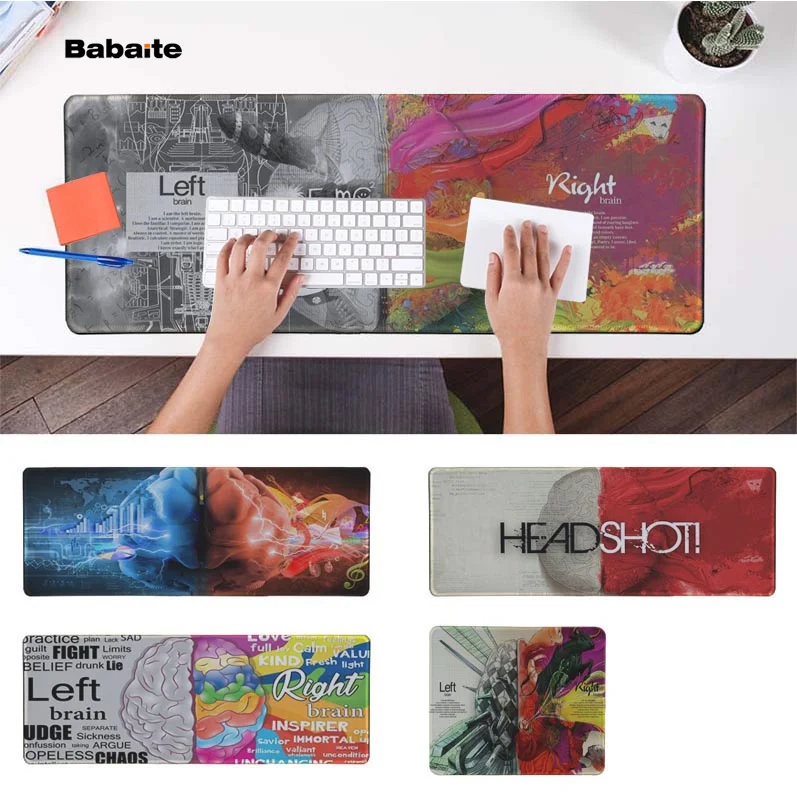 

Babaite Simple Design Left & Right Brain Office Mice Gamer Soft Mouse Pad Rubber PC Computer Gaming mousepad