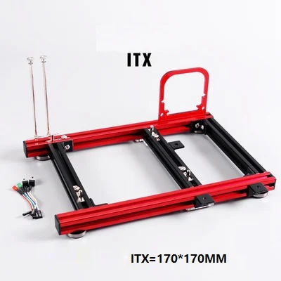 DIY Mini itx/matx/ATX PC Chassis case Aluminum Desktop Open Bare Frame Horizontal Rack game host Box computer mainframe Parts - Цвет: red