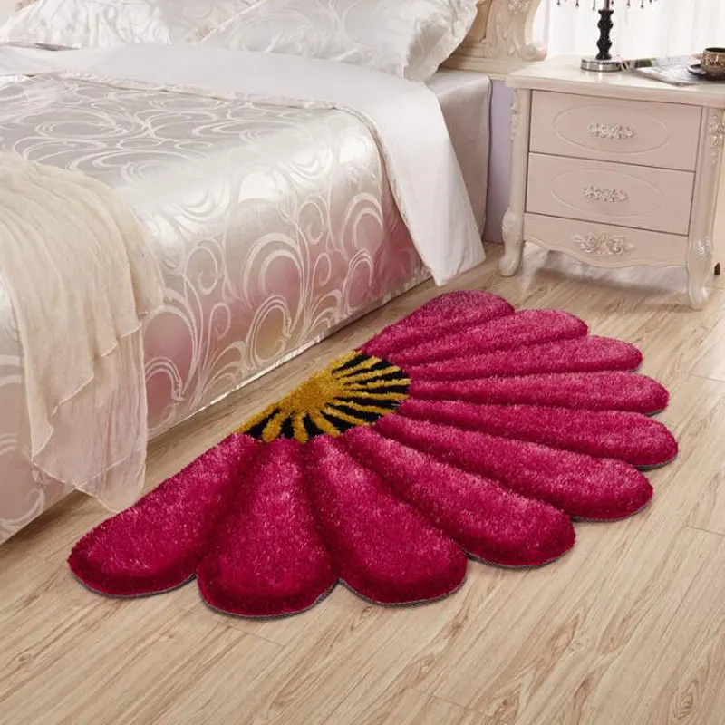 

NEW 80X150cm Korean Silk Thicker 3D Sector Carpet 1200D Silk+Bright Wire+Non-woven Carpet Area Rugs For Living Room Alfombras