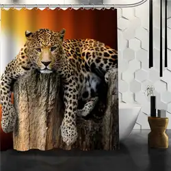 Best хороший обычай леопард Душ Шторы Ванна Шторы Водонепроницаемый ткань для Ванная комната больше размер 165X180 см, 180X200 см