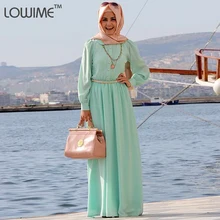 Dubai Muslim Evening Dress Hijab Abendkleider Chiffon For Prom Kaftan Aramex Saudi Abaya Turkish Evening Gowns Women Clothing