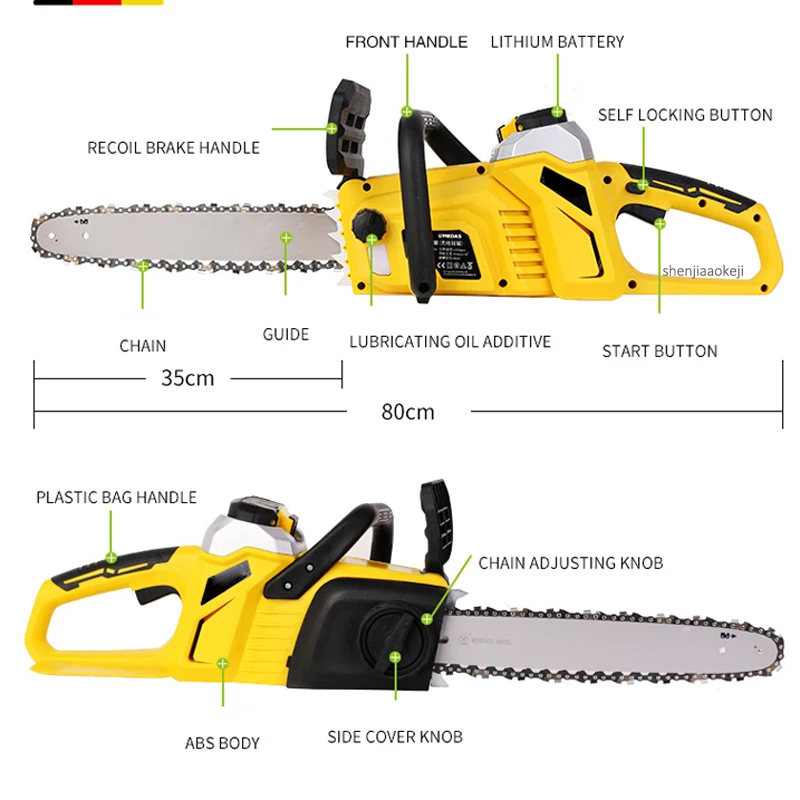 40 В литиевая батарея перезаряжаемая цепная пила Автоматическая впрыска топлива ручной Электрический пила для сада/дома/школы/Lumberjack 1 шт