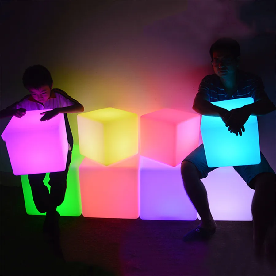 Thrisdar RGB светодиодный кубический стул Ночной светильник IP65 наружная вечеринка