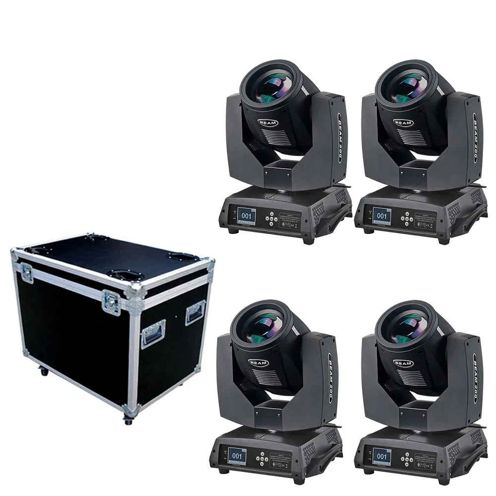 4Pcs/Lot 230W Beam Moving Head Sharpy lyre Beam 230W 7R Moving Head Light Touch Screen Beam 230W Beam 7R Stage Disco DJ Lights - Цвет: Flightcase Pack