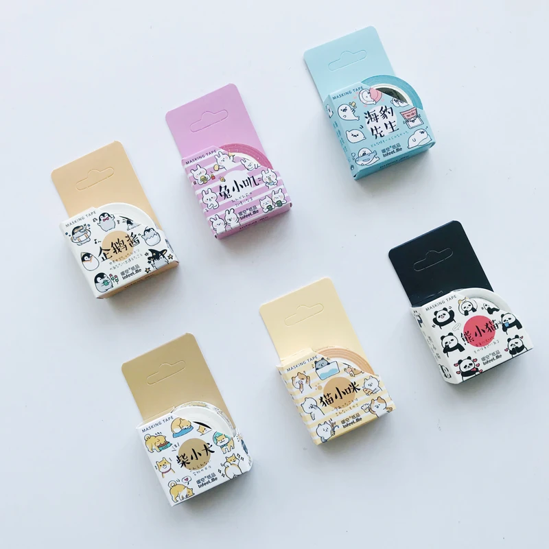 

1.5cm*7m Cute Shiba Inu Penguin Panda Seal Cat Masking Tape Scrapbooking Decorative Washi Tape Diary Notebook Album DIY Craft