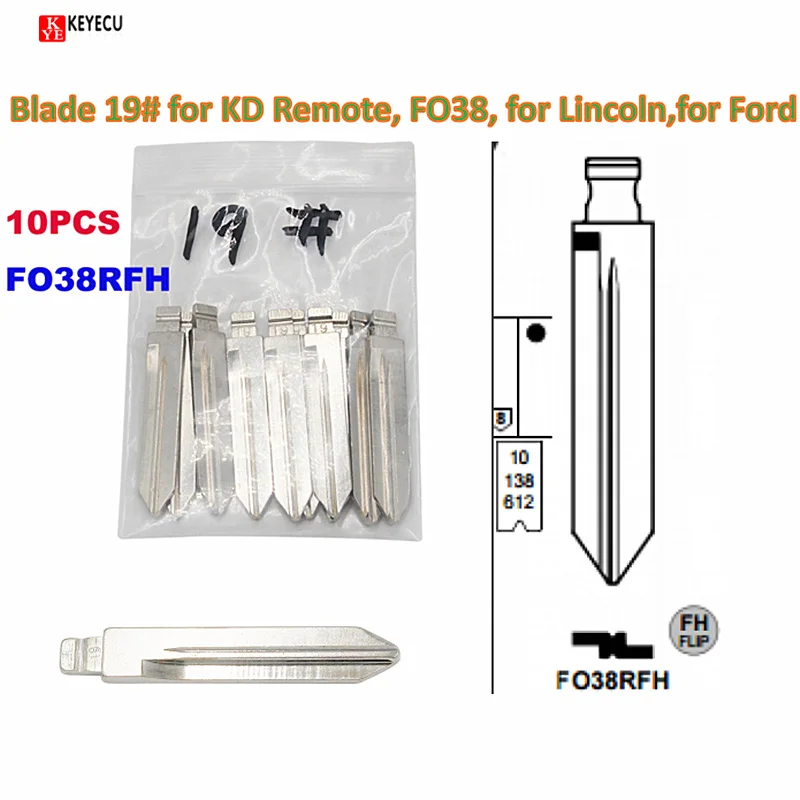 KEYECU 10 шт./лот KEYDIY Универсальные пульты Flip Blade 19 # FO38 для Ford Lincoln Mercury в США |