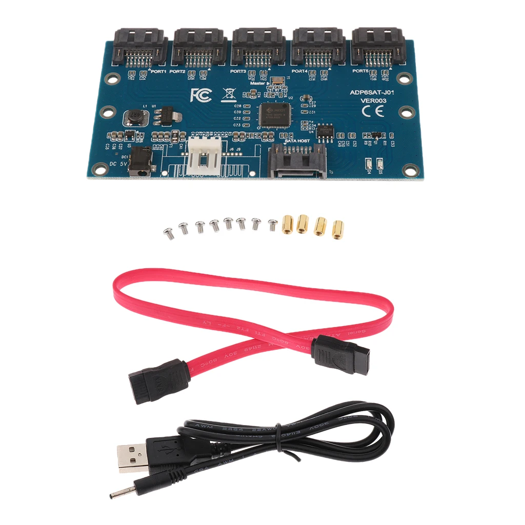 SATA 1-5 порт Конвертер Adatper SATA мультипликатор порт карта Riser Card
