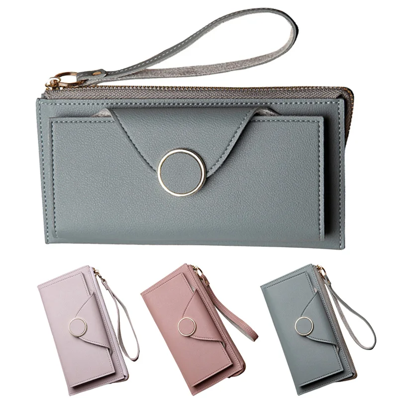 New Arrival PU Leather Coin Pouch Billfold Women Long Purse Zipper Money Clip Clutch Bag New ...