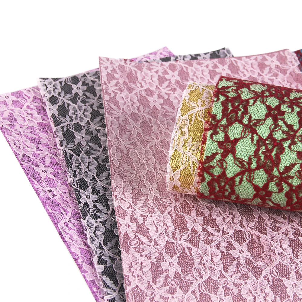 

New 20*34cm Lace Texture Faux Synthetic Leather Patchwork For Hair Bow Handbags Wallet Phone Cover DIY,1Yc3441
