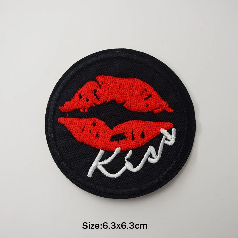 Kiss Globe Beverage Words Iron On Patches прошитая вышитая аппликация для куртки наклейки одежды