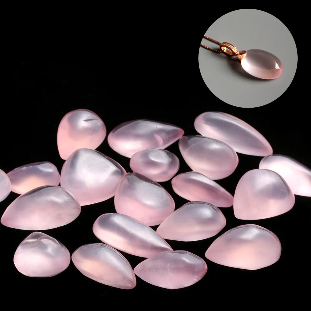 

1PC Natural Pink Rose Quartz Crystal Mineral Specimens Collectibles Drop Shape Healing Stone Polished Gems Home Decor Ornaments