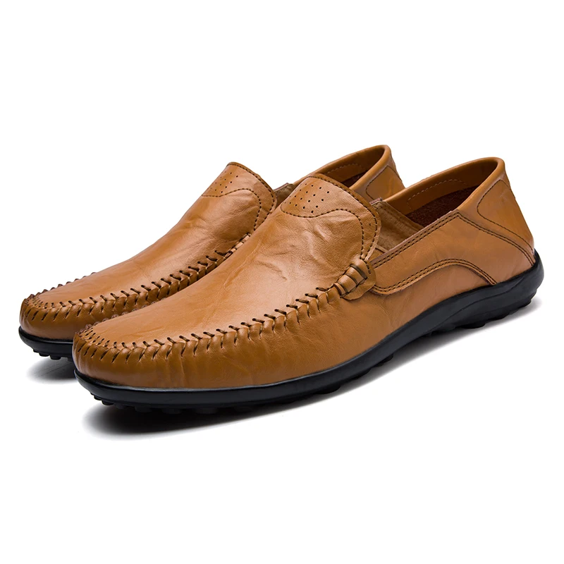 Летняя коллекция от бренда vesonal удобная мужская обувь из натуральной кожи с мягкими отверстиями Лоферы мужские мокасины на плоской подошве повседневная обувь для вождения