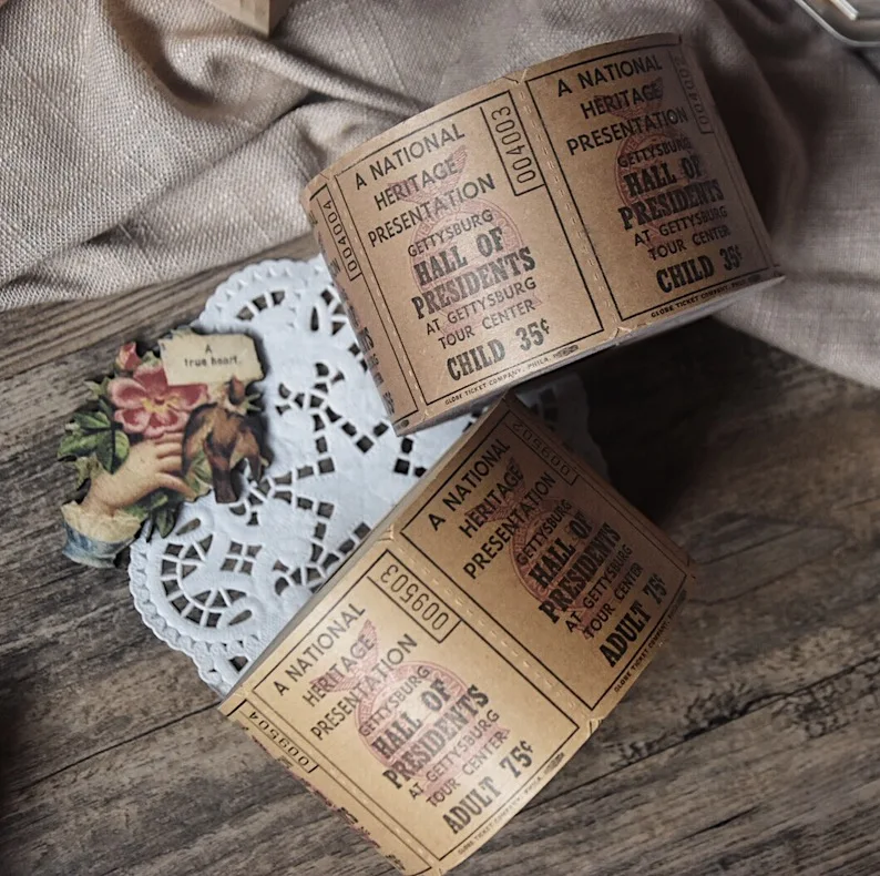 

4sheet/lot Vitnage Kraft paper American tickets retro Museum tickets old paper rags Sticker DIY Scrapbooking planner Diary Album