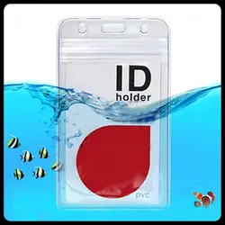 20 шт./лот вертикальный держатели ID Badge ПВХ Название карты ID кредитных сертификат пластиковые Водонепроницаемый прозрачный хранения