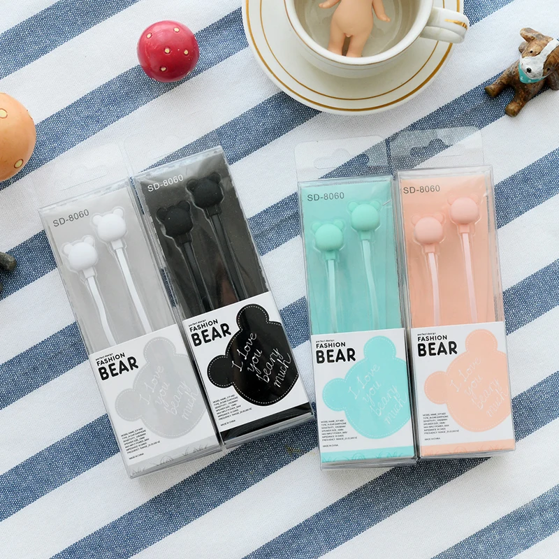 Cute Bear In Ear Earphone Sport Earphones Super Bass Stereo Headset Earbud Music Earphone For Kid Child Girl Birthday Gift