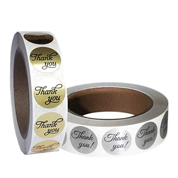Gold And Silver Thank You Stickers Seal Labels 500 Per Roll Scrapbooking For Package Stationery Sticker 1 Inch huismerk kopen in de aanbieding Gold And Silver Thank You Stickers Seal Labels 500 Per Roll Scrapbooking For Package Stationery Sticker 1 Inch huismerk kopen in de aanbieding