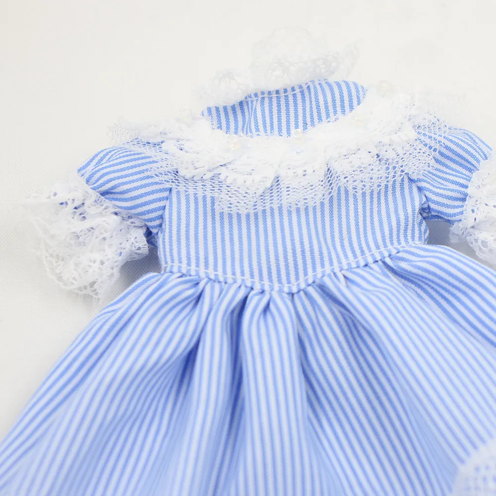1/6 blyth платье куклы стиль принцессы голубое платье с белой вертикальной полосой для 30 см куклы ледяной куклы
